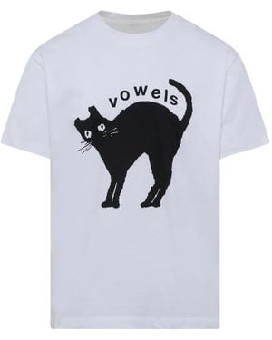 vowels Kitty Graphic-Print T-Shirt - White