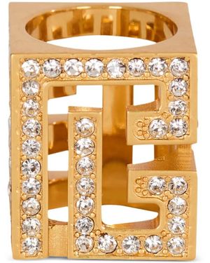 Balmain Rhinestone Cube Ring - Metallic