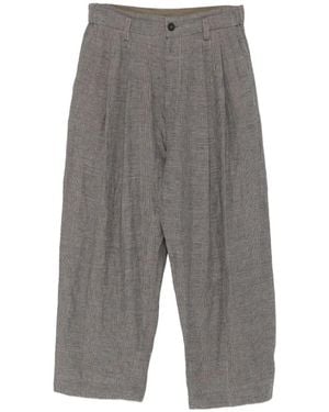 Ziggy Chen Check-Pattern Pants - Grey