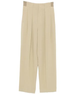 Victoria Beckham Fluid Tailored Trousers - Natural