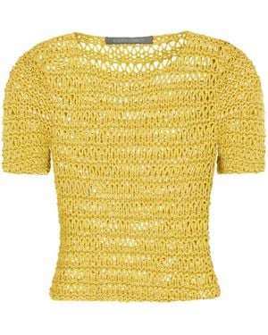 Alberta Ferretti Camiseta de punto flojo - Amarillo