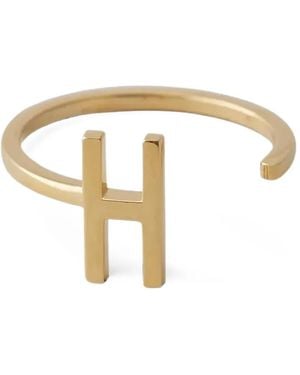 Design Letters Bague H Initial À Motif Lettre - Metallic