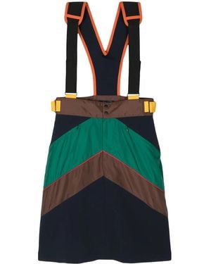 Kolor Colour-Block Dungaree Dress - Green