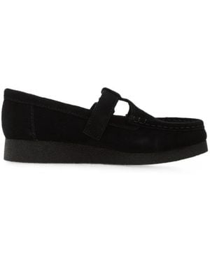 Clarks Wallabeeevo Bar Buckle Sneakers - Black