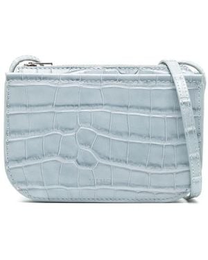 Yu Mei Mini Vi Crocodile-Effect Crossbody Bag - Blue