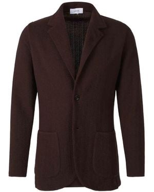 Lardini Herringbone-Knit Jacket - Brown