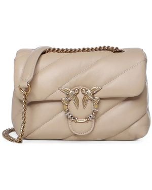 Pinko Mini Love Bag Quilted Crossbody Bag - Natural