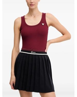 Guess Elasticated-Waist Mini Pleated Skirt - Black