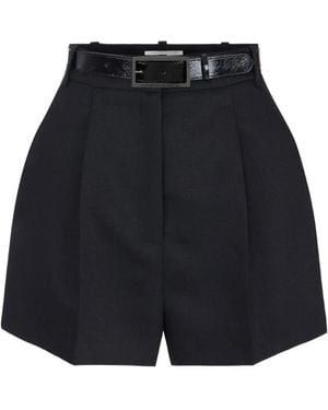 Elisabetta Franchi Shorts Van Wollen Stof Met Riem - Blauw