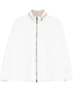 Brunello Cucinelli Zippered Nylon Jacket - White