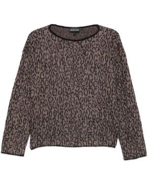 Emporio Armani Spotted Print Sweater - Brown