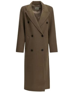 Almada Label Double-Breasted Coat - Natural