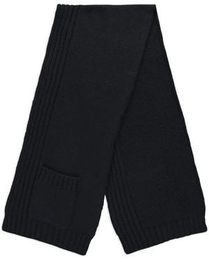 Moorer Pocket Ribbed Scarf - Blue