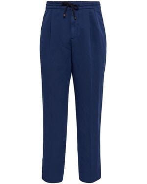 Brunello Cucinelli リネンコットン パンツ - ブルー