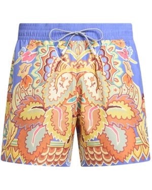 Etro Costume Da Bagno A Fiori - Blu