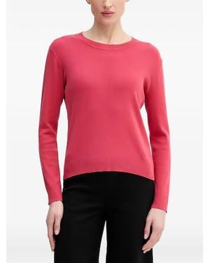 Benetton Fine-Knit Crew-Neck Top - Red