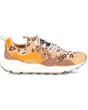 Flower Mountain Yamano 3 Leopard-Print Trainers - Orange