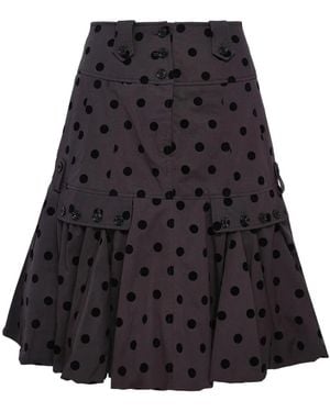 ROKH Puff Hem Midi Skirt - Black