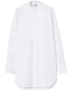 Jil Sander Collarless Cotton Shirt - White