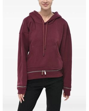 Off-White c/o Virgil Abloh Zip-Hem Drawstring Hoodie - Purple