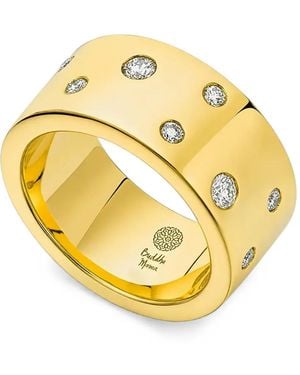 Buddha Mama Diamond Scattered Band Ring - Metallic
