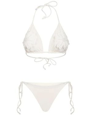 Bikinville Bikini Marzia Con Aplique Floral - Blanco