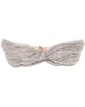 GIUSEPPE DI MORABITO Crystal-Embellished Bralette Top - Grey