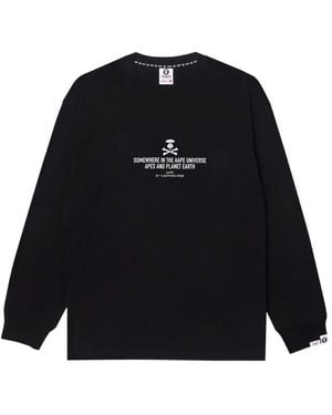Aape By A Bathing Ape Moonface Long-Sleeve T-Shirt - Black