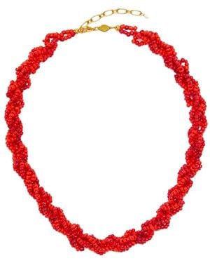 Anni Lu Scarlet Wave Halskette Mit Perlen - Rot