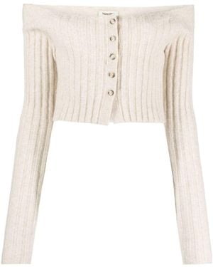 Nanushka Ribgebreid Vest - Naturel