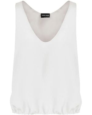 Giorgio Armani Top Mit Elastischem Saum - Weiß