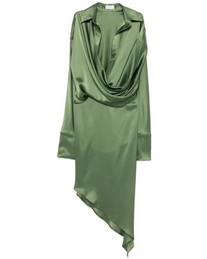 Vestiaire d'un Oiseau Libre Asymmetric Draped Midi Dress - Green