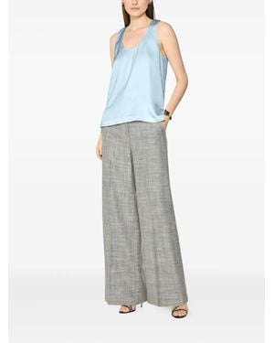 Genny Top de satén con cuello redondo - Blanco