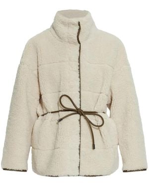 Bogner Kimberly Belted Faux-Shearling Jacket - White