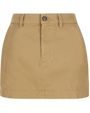 Balenciaga Minijupe À Patch Logo - Natural