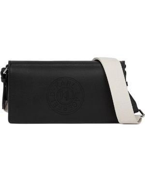 KARL LAGERFELD Mini K/Circle Leather Cross Body Bag - Black