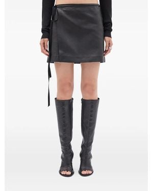 Ann Demeulemeester Jolien Leather Mini Skirt - Grey