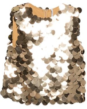 Liviana Conti Sequin-Embellished Sleeveless Top - Metallic