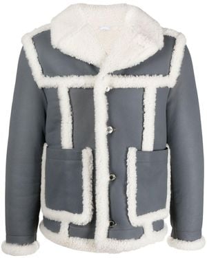 Thom Browne Shearling-Trim Flight Jacket - Grey