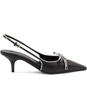 Miu Miu 55Mm Leather Slingback Court Shoes - Black