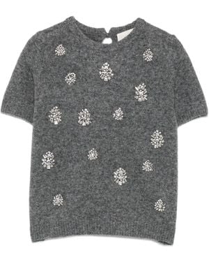 iBlues Crystal-Embellished Short-Sleeve T-Shirt - Grey