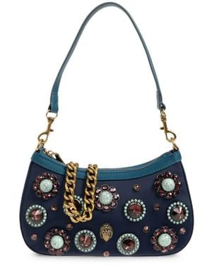 Kurt Geiger Sloane Gem-Embellished Shoulder Bag - Blue