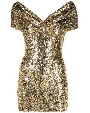 Atu Body Couture Off-Shoulder Sequinned Minidress - Metallic