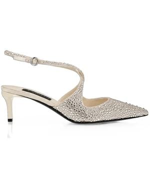 Philipp Plein Slingback Pumps Met Stras - Wit