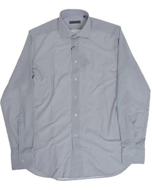 Corneliani Striped Stretch-Fabric Shirt - Gray