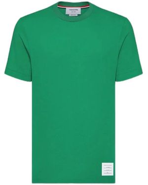 Thom Browne 4-Bar Stripe Cotton T-Shirt - Green