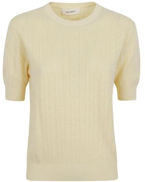 Lisa Yang Pointelle-Knit Short-Sleeve Jumper - White