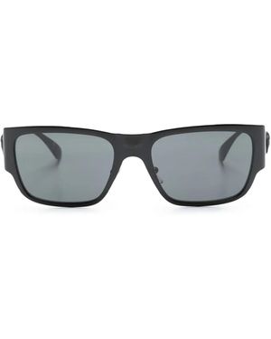 Versace Matte-Effect Rectangle-Frame Sunglasses - Grey