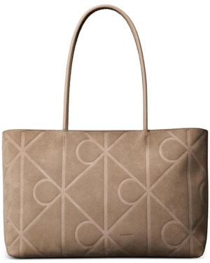 Calvin Klein Embossed Tote Bag - Natural