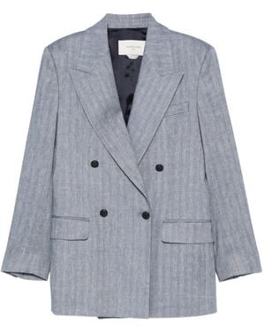 Jacob Cohen Double-Breasted Herringbone Blazer - Blue